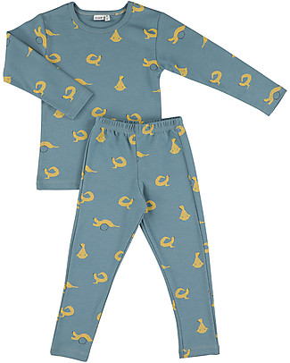 Trixie Long Sleeved Pyjiama 2 pieces, Whippy Weasel - 100% Organic Cotton Pyjamas