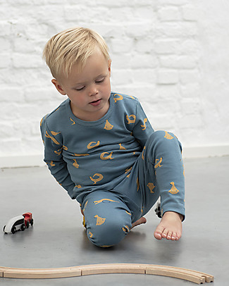 Trixie Long Sleeved Pyjiama 2 pieces, Whippy Weasel - 100% Organic Cotton Pyjamas