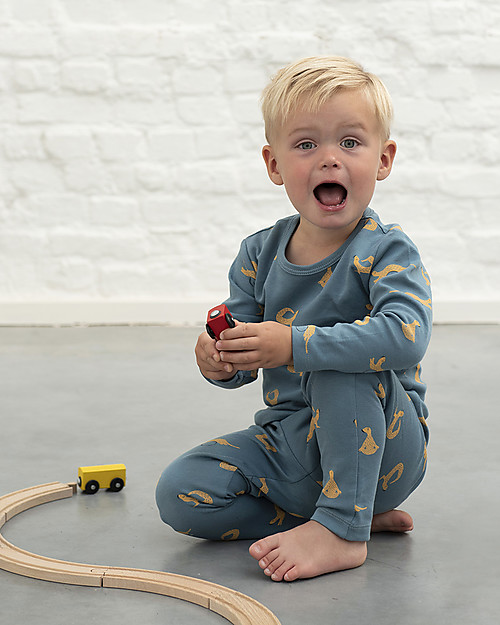 Trixie Long Sleeved Pyjiama 2 pieces, Whippy Weasel - 100% Organic Cotton Pyjamas