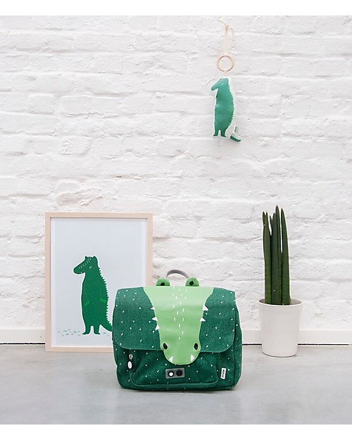 Trixie Satchel, Mr Crocodile - Cotton (29x10x25cm) Kindergarten Backpacks