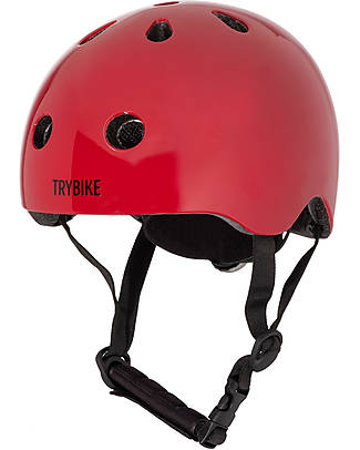 Trybike Bicycle CoConuts Helmet - Ruby Red - Shell in ABS - Adjustable and Breathable Bicycle Helmets