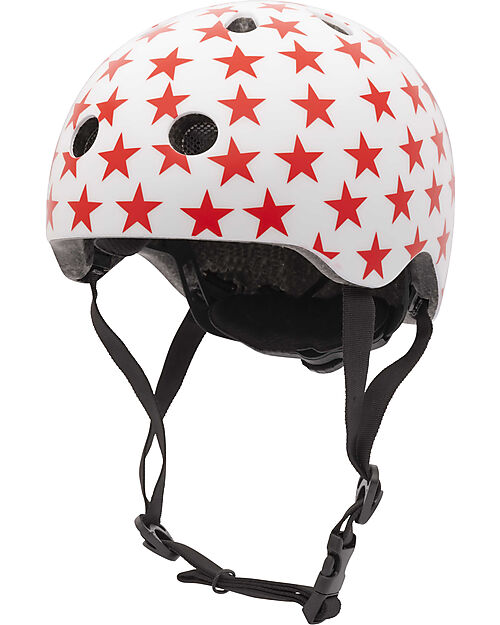 Trybike Bicycle CoConuts Helmet - White with Stars - Shell in ABS - Adjustable and Breathable Bicycle Helmets