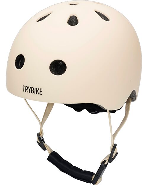 Trybike Bike Helmet 45-51 cm - Matt Cream - Magnetic Closing Bicycle Helmets