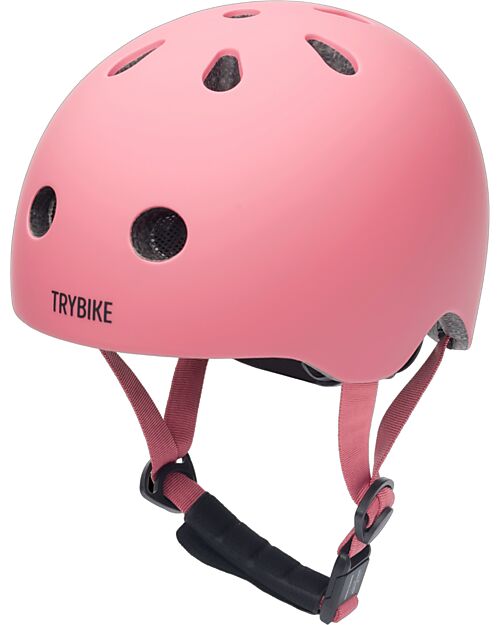 Trybike Bike Helmet 45-51 cm - Matt Pink - Magnetic Closing Bicycle Helmets
