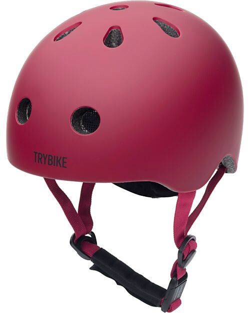 Trybike Bike Helmet 45-51 cm - Matt Red - Magnetic Closing Bicycle Helmets