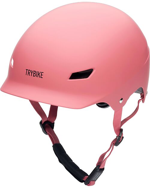 Trybike Bike Helmet 51-56 cm - Matt Pink - Magnetic Closing Bicycle Helmets