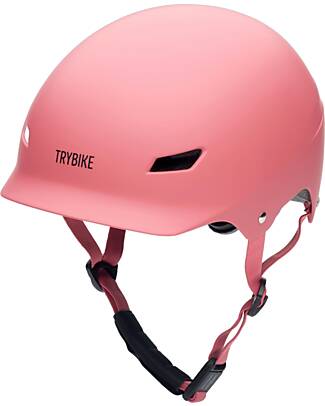 Trybike Bike Helmet 51-56 cm - Matt Pink - Magnetic Closing Bicycle Helmets