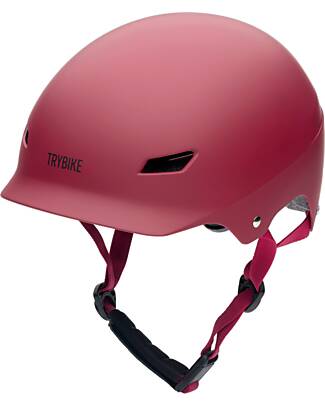 Trybike Bike Helmet 51-56 cm - Matt Red - Adjustable and Breathable Bicycle Helmets