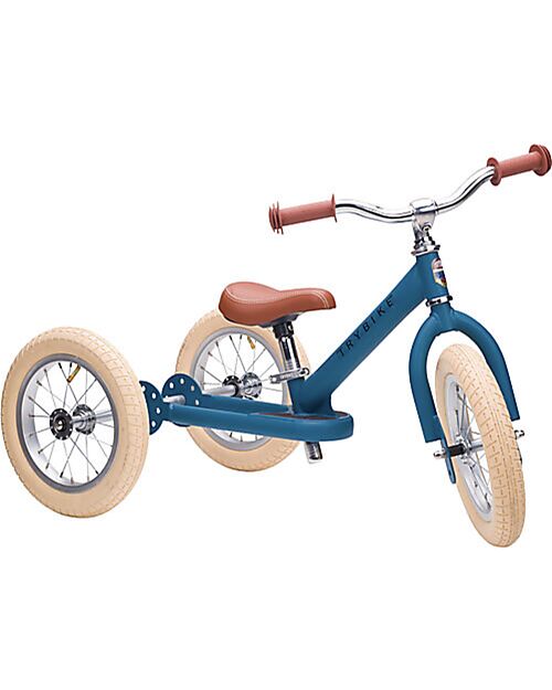 Trybike Matt Vintage Blue Bike 2 in 1 + Trike Conversion Kit Balance Bikes