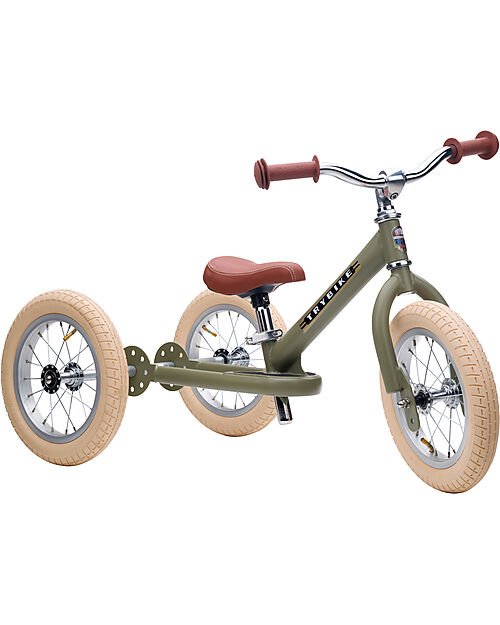 Trybike Matt Vintage Green Bike 2 in 1 + Trike Conversion Kit Tricycles