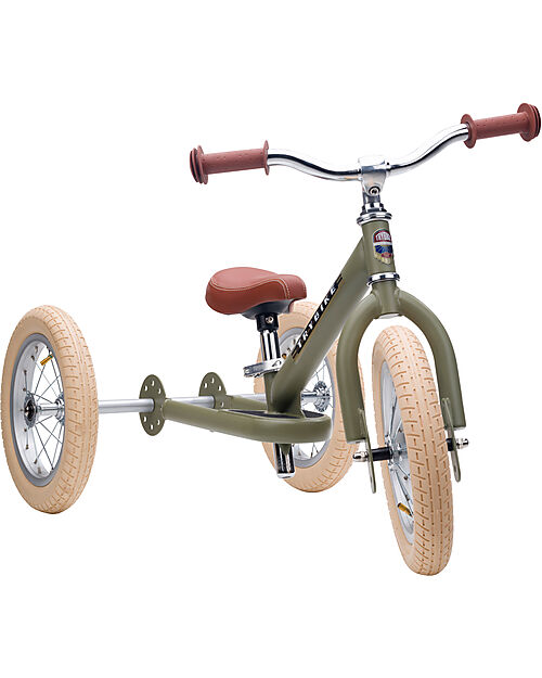 Trybike Matt Vintage Green Bike 2 in 1 + Trike Conversion Kit Tricycles