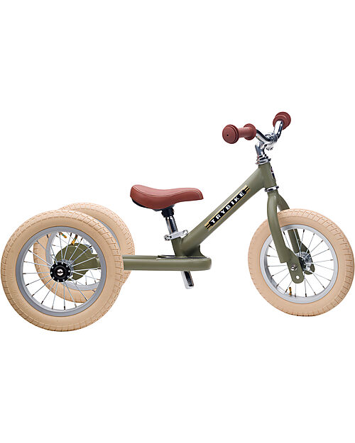 Trybike Matt Vintage Green Bike 2 in 1 + Trike Conversion Kit Tricycles