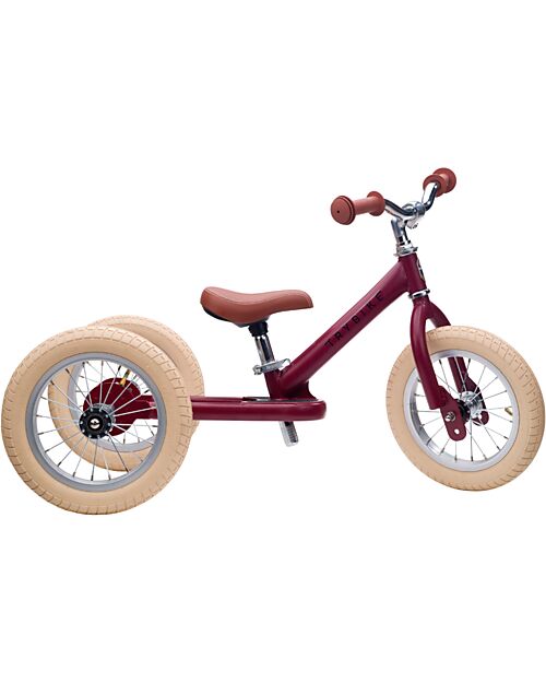 Trybike Matt Vintage Red Bike 2 in 1 + Trike Conversion Kit Tricycles