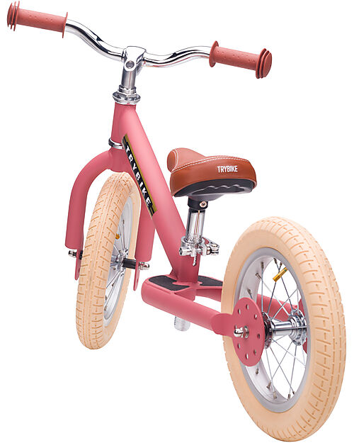 Trybike Trybike Steel Vintage - Matt Pink - from 15 months! Balance Bikes