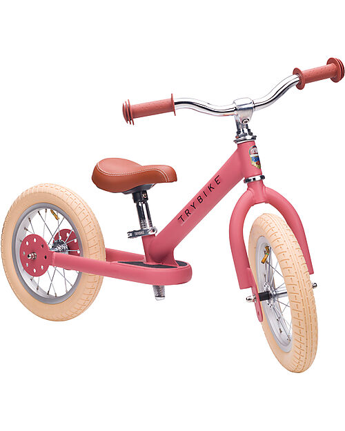 Trybike Trybike Steel Vintage - Matt Pink - from 15 months! Balance Bikes