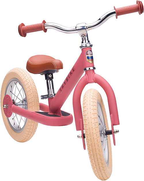 Trybike Trybike Steel Vintage - Matt Pink - from 15 months! Balance Bikes