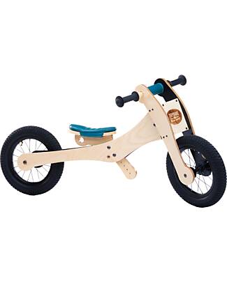 Trybike Wooden Bike 2 in 1 - Blue - Include Third Wheel Trike Kit! Balance Bikes
