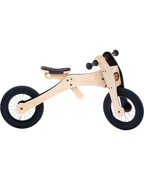 Trybike Wooden Bike 2 in 1 - Brown - Include Third Wheel Trike Kit! Balance Bikes