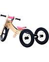 Trybike Wooden Bike 2 in 1 - Pink - Include Third Wheel Trike Kit! Balance Bikes