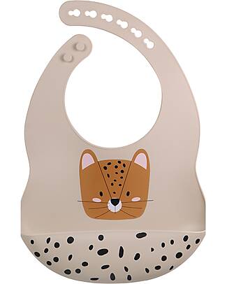 Tryco Baby Bib Leopard Lenny - Sand - Silicone Waterproof Bibs
