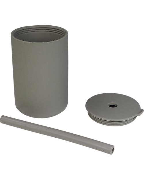 Tryco Baby Cup and Straw - Olive Gray - Silicone Beakers