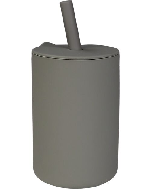 Tryco Baby Cup and Straw - Olive Gray - Silicone Beakers