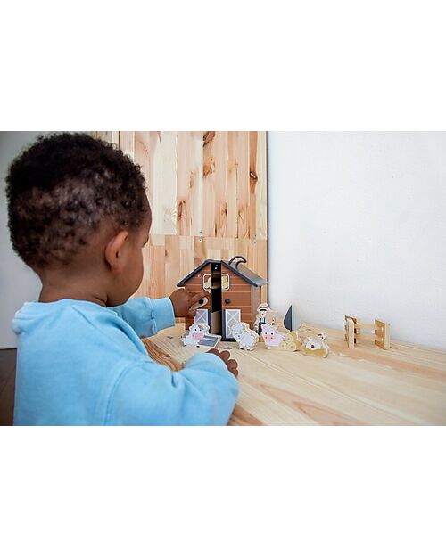 Tryco Baby Folding Wooden Farm - Easy to Carry Dolls Houses