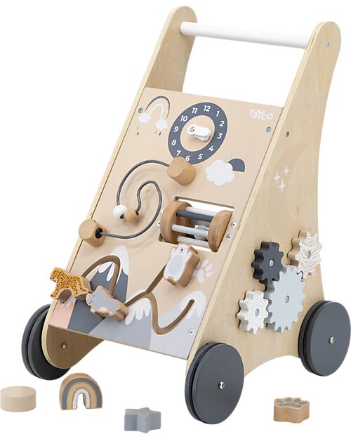 Tryco Baby Nature Wooden First Steps Trolley with Blocks - 12+ m Push-Toys