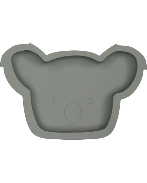 Tryco Baby Plate Koala Kyle - Olive Gray - Silicone Bowls & Plates