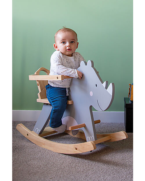 Tryco Baby Rocking Toy Rhino Wood unisex (bambini)
