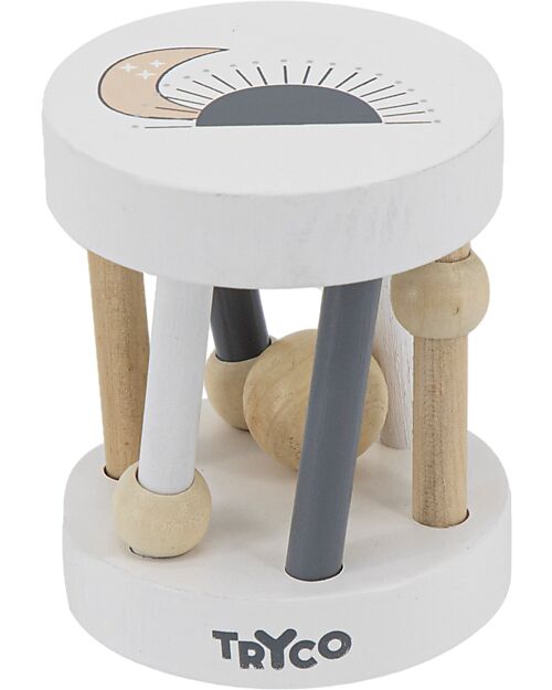 Tryco Baby Rotating Wooden Rattle - Non-toxic Water Paints - 12+ m Wooden Stacking Toys