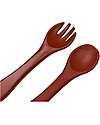 Tryco Baby Spoon and Fork Set - Dark Rust - Silicone Cutlery