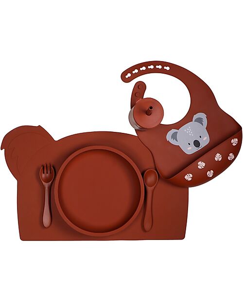 Tryco Baby Spoon and Fork Set - Dark Rust - Silicone Cutlery