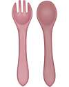 Tryco Baby Spoon and Fork Set - Dusty Pink - Silicone Cutlery