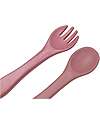 Tryco Baby Spoon and Fork Set - Dusty Pink - Silicone Cutlery