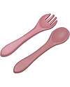 Tryco Baby Spoon and Fork Set - Dusty Pink - Silicone Cutlery