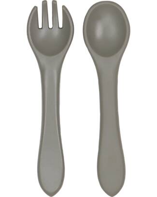 3-Piece Stainless Steel Baby Feeding Set airy green