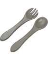 Tryco Baby Spoon and Fork Set - Olive Gray - Silicone Cutlery