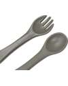 Tryco Baby Spoon and Fork Set - Olive Gray - Silicone Cutlery