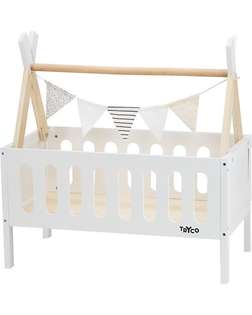 Tryco Baby Tipi Bed for Dolls up to 48 cm - Wood - 18+ m Dolls Houses