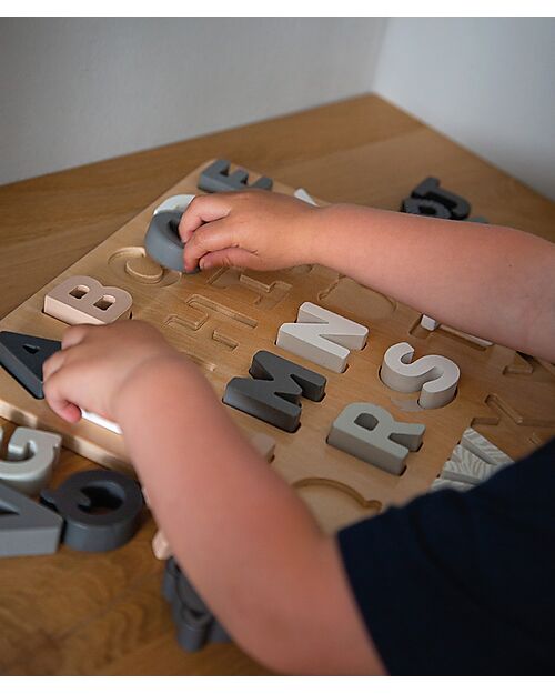 Tryco Baby Wooden Alphabet Puzzle - Helps the development of Intellectual Abilities - 18+ m Wooden Stacking Toys