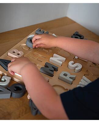 Tryco Baby Wooden Alphabet Puzzle - Helps the development of Intellectual Abilities - 18+ m Wooden Stacking Toys