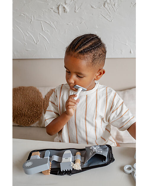 Tryco Baby Wooden Barber Set - Non-toxic Water Paints - 3+ Years Pretend Play