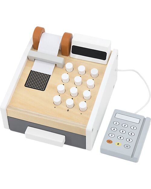 Tryco Baby Wooden Cash Register - Non-toxic Water Colors - 3+ Years Pretend Play