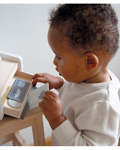 Tryco Baby Wooden Cash Register - Non-toxic Water Colors - 3+ Years Pretend Play
