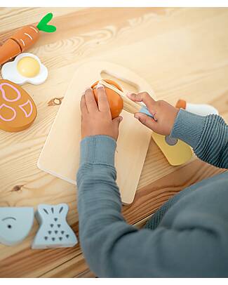 Tryco Baby Wooden Chopping Board with Food - Non-toxic Water-based Color Wooden Food