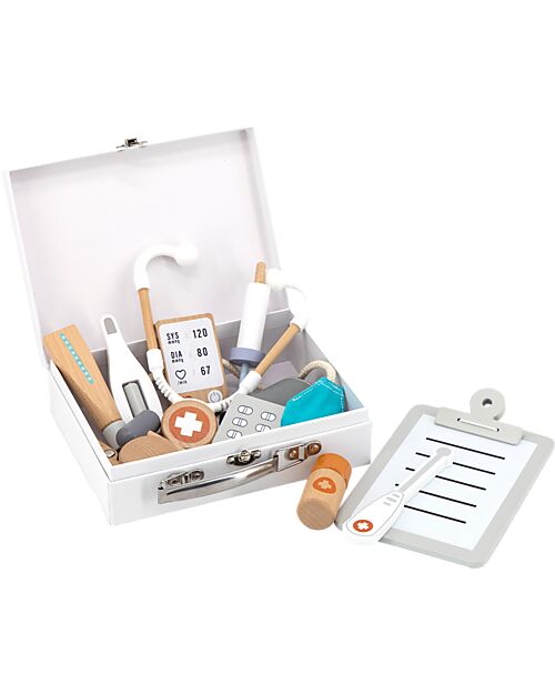 Tryco Baby Wooden Doctor's Case Set - Lots of Elements to Stimulate Creativity - 3+ Years Pretend Play