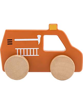 Tryco Baby Wooden Fire Truck Toy - Red Wooden Toy Cars, Trains & Trucks