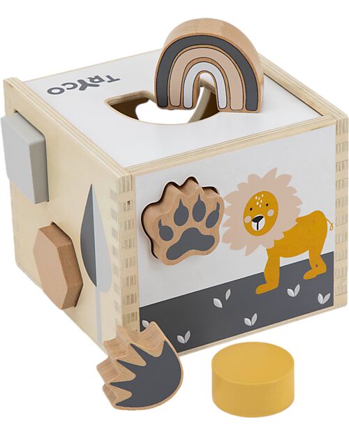 Tryco Baby Wooden Interlocking Geometric Shapes Box - 7 Different Shapes - 12+ m Wooden Stacking Toys