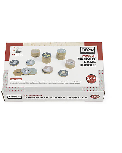 Tryco Baby Wooden Memory - Jungle - 16 Pieces Memory Games